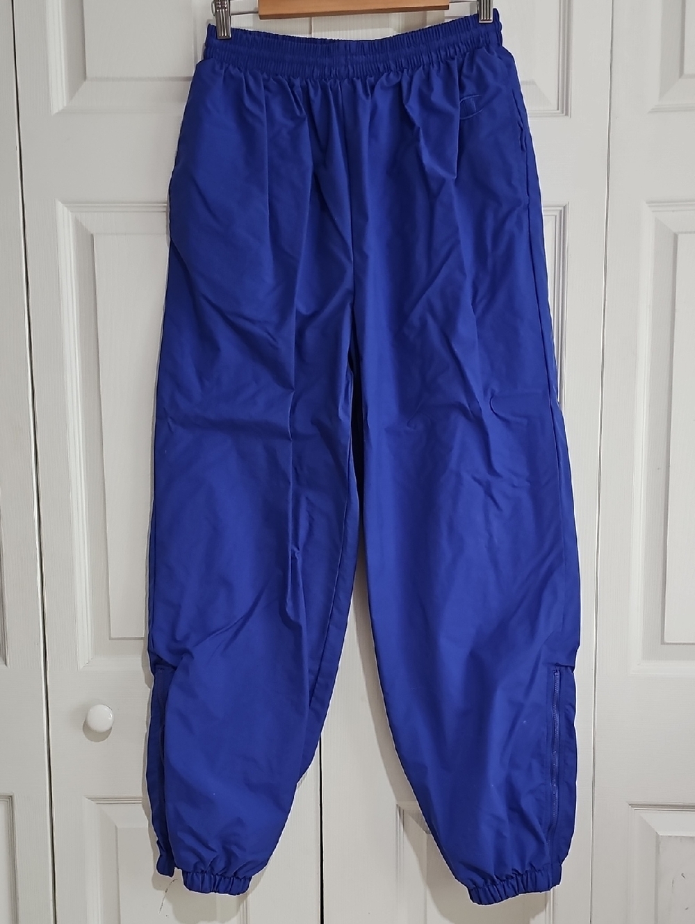 💙 Champion Blue Track Pants | Vintage Athletic Windbreaker Style | Size L